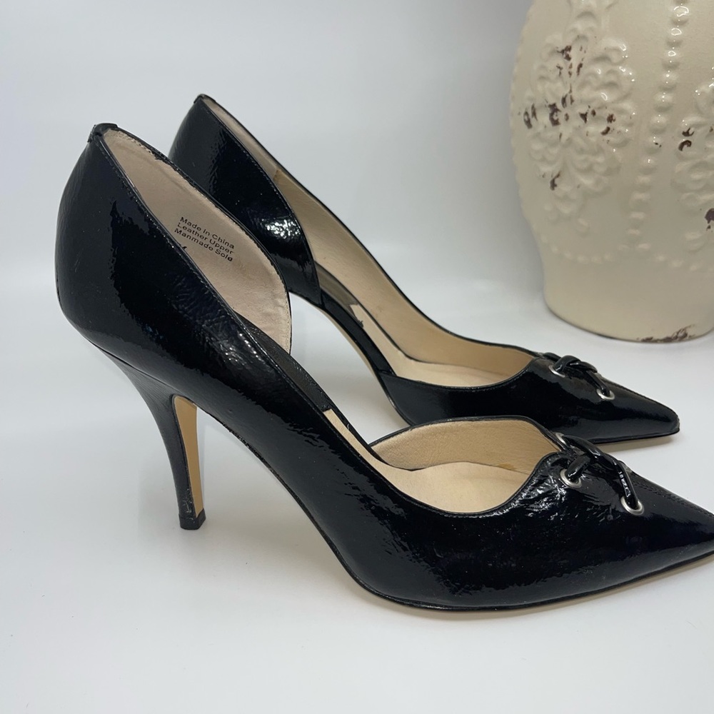 👠BRAND NEW👠Michael Kors black lace up patent leather heels - Picture 2 of 8